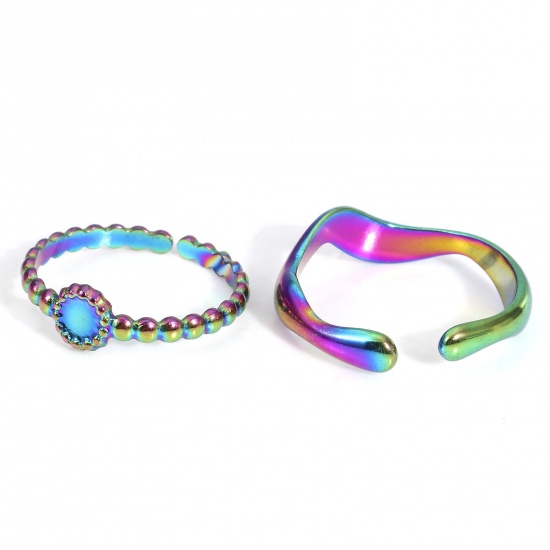 Picture of Eco-friendly 304 Stainless Steel Open Rings Multicolor