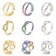 Immagine di Ecologico 304 Acciaio Inossidabile Aperto Anello Multicolore 2 Pz