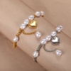 Picture of Eco-friendly 304 Stainless Steel Stylish Link Chain Bracelets 18K Gold Plated Heart Imitation Pearl 17.5cm(6 7/8") long
