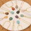 Immagine di Ecologico 304 Acciaio Inossidabile & Gemma Religione Catena Collana 18K Oro Placcato Ovale Croce 40cm Lunghezza, 1 Pz