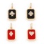 Immagine di 1 Pz Ottone Poker / Carta / Carta da Gioco Ciondoli Pendenti Ottagono 18K Vero Oro Placcato Con Resina Cabochons Trasparente Cubic Zirconiae 26mm x 13mm