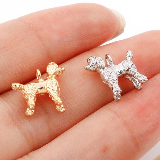 Picture of Brass Charms Real Gold Plated Dog Animal 3D 12mm x 12mm