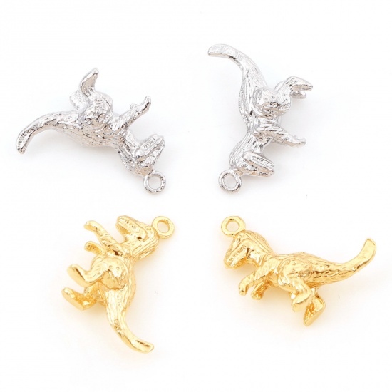 Picture of Brass Charms Real Gold Plated Dinosaur Animal 3D 16mm x 16mm                                                                                                                                                                                                  