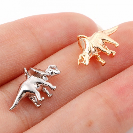 Picture of Brass Charms Real Gold Plated Dinosaur Animal 3D 16mm x 10mm