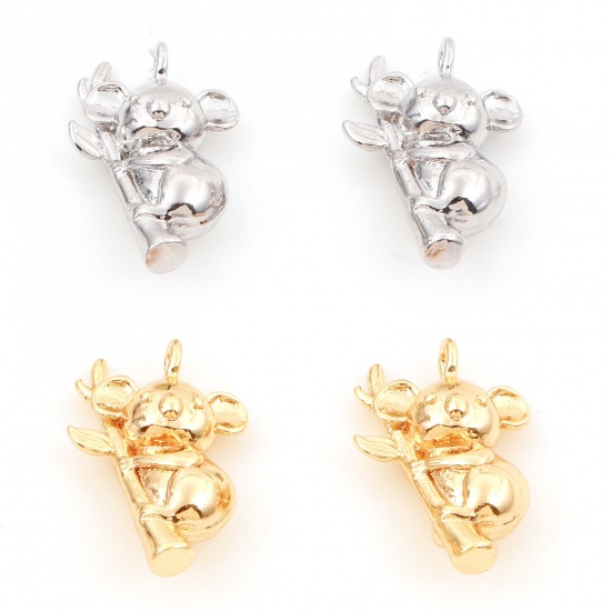 Picture of Brass Charms Real Gold Plated Koala Bear Animal 3D 15mm x 10mm