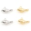 Immagine di Ottone Charms Uccello Vero Oro Placcato 3D 13mm x 8mm, 3 Pz