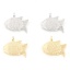 Immagine di Ottone Gioielli Oceanici Charms Pesce Vero Oro Placcato 13mm x 11mm, 3 Pz