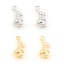 Immagine di Ottone Charms Coniglio Vero Oro Placcato 3D 13mm x 6mm, 3 Pz