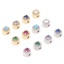 Image de Perles pour DIY Fabrication de Bijoux en Laiton Plat-Rond Micro Pave à Zirconia Cubique Multicolore 7mm Dia., Trou: Environ 1.6mm, 1 Pièce