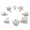 Picture of Eco-friendly 304 Stainless Steel Charms Silver Tone Pentagram Star 3D