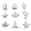 Immagine di Ecologico 304 Acciaio Inossidabile Charms Conchiglia Tono Argento Stella Marina 3D 20 Pz