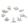 Picture of Eco-friendly 304 Stainless Steel Charms Silver Tone Shell Star Fish 3D