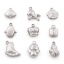 Bild von Umweltfreundlich 304 Edelstahl Charms Kaiserkrone Silberfarbe Holzpferd 3D 20 Stück
