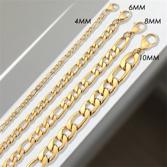 Picture of Eco-friendly 304 Stainless Steel Simple Figaro Chain Bracelets Multicolor