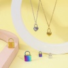 Picture of Eco-friendly Vacuum Plating 304 Stainless Steel Charms Multicolor Lock