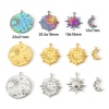 Picture of Eco-friendly Vacuum Plating 304 Stainless Steel Galaxy Charms Multicolor Sun Moon
