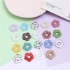 Image de Perles pour DIY Fabrication de Bijoux en Acrylique (Demi-Trou) Multicolore Fleur Lavis 27mm x 27mm, 10 Pcs