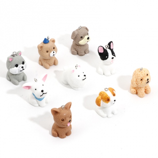 Picture of Resin Cute Pendants Dog Animal Multicolor 3D