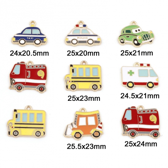 Picture of Zinc Based Alloy Transport Charms Gold Plated Multicolor Car Enamel