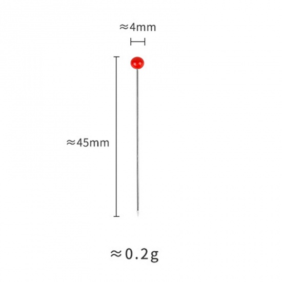 Immagine di Ferro + Vetro Ago di Posizionamento per Cucito Multicolore 4.5cm Lunghezza, 1 Scatola