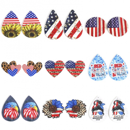 Image de PU Leather American Independence Day Pendants Multicolor Flag Of The United States