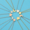 Immagine di Ecologico 304 Acciaio Inossidabile Galassia Collana Multicolore Luna Stella 45cm Lunghezza, 1 Pz