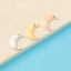 Picture of Eco-friendly 304 Stainless Steel Galaxy Charms Multicolor Half Moon Clear Rhinestone 13mm x 10.5mm
