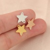 Picture of Eco-friendly 304 Stainless Steel Galaxy Charms Multicolor Pentagram Star Clear Rhinestone 13mm x 11mm