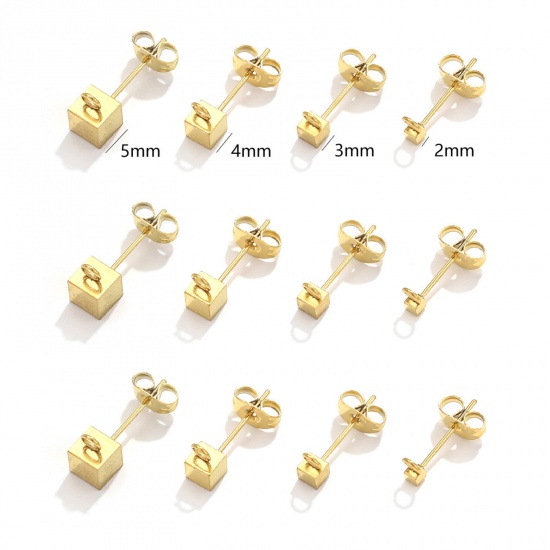 Immagine di Ecologico 304 Acciaio Inossidabile Festa Della Mamma Accessori Per Orecchini Cubo Multicolore Con Loop 10 Pz
