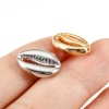 Picture of Brass Beads For DIY Jewelry Making Real Gold Plated Cowrie Monetaria Caputserpentis 3D About 14mm x 10mm