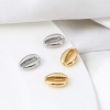 Picture of Brass Beads For DIY Jewelry Making Real Gold Plated Cowrie Monetaria Caputserpentis 3D About 14mm x 10mm
