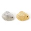 Immagine di Ottone Charms Conchiglia Vero Oro Placcato 3D 22.5mm x 18mm, 2 Pz