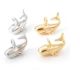 Image de Breloques Bijoux d'Océan en Laiton Baleine Plaqué Or Véritable 3D 12mm x 8mm, 2 Pcs