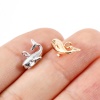 Image de Breloques Bijoux d'Océan en Laiton Baleine Plaqué Or Véritable 3D 12mm x 8mm, 2 Pcs