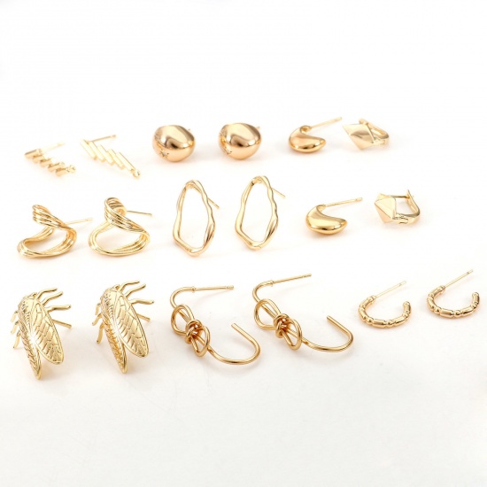 Picture of Brass Earring Accessories Real Gold Plated