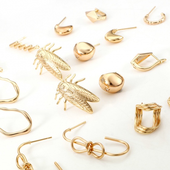 Picture of Brass Earring Accessories Real Gold Plated