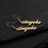Изображение Customized Fashion Stainless Steel Name Earrings Personalized Letter Pendant, 1 Pair
