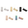 Picture of Eco-friendly Vacuum Plating 304 Stainless Steel Ear Post Stud Earring With Loop Connector Accessories Rectangle Multicolor Crack 20mm x 8mm