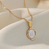 Picture of Eco-friendly Stylish Simple 18K Real Gold Plated Copper Link Cable Chain Oval Initial Alphabet/ Capital Letter Message " A-Z " Pendant Necklace For Women Anniversary