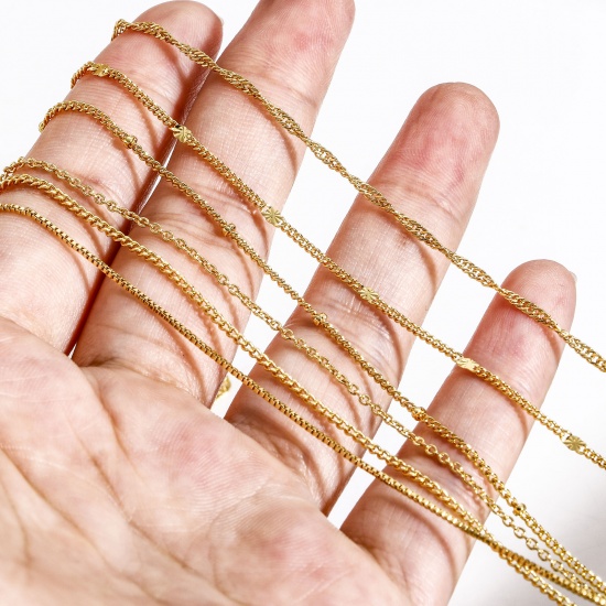 Bild von Umweltfreundlich Einfach und lässig Einfach 18K Vergoldet Kupfer Schmuckkette Kette Halskette Für Frauen Neue Mutter 1 Strang