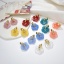 Picture of Hypoallergenic Sweet & Cute Stylish 18K Gold Plated Brass & Resin Flower Earrings For Women Party