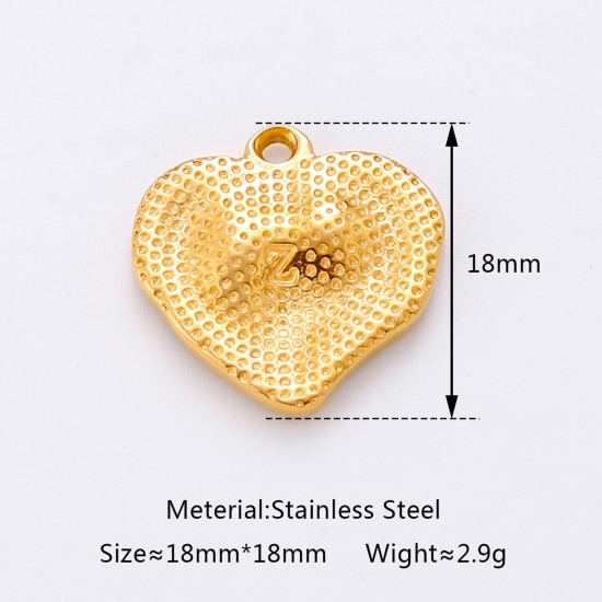 Imagen de Respetuoso del Medio Ambiente 304 Acero Inoxidable día de San Valentín Colgantes Charms Corazón Multicolor 18mm Diámetro, 1 Unidad