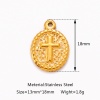 Picture of Eco-friendly 304 Stainless Steel Religious Charms Multicolor Oval Cross 18mm x 13mm