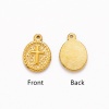 Picture of Eco-friendly 304 Stainless Steel Religious Charms Multicolor Oval Cross 18mm x 13mm