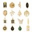 Picture of Eco-friendly Vacuum Plating 304 Stainless Steel Pendants 18K Gold Plated Snake Animal Leaf Enamel