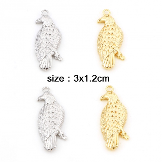 Picture of Brass Charms Real Gold Plated Eagle Animal 3cm x 1.2cm