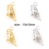 Picture of Brass Charms Real Gold Plated Parrot Animal 3D 13mm x 12mm