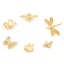 Immagine di Ottone Charms Ape 18K Vero Oro Placcato Libellula 3D Trasparente Cubic Zirconiae 3 Pz