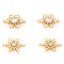 Immagine di Ottone Tempo Collezione Pendenti Charms Connettori Accessori Natale Fiocco di Neve 18K Vero Oro Placcato Micro Spianare Trasparente Cubic Zirconiae 2 Pz