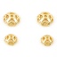 Immagine di Coppette Copriperla Cuore Fiore 18K Vero Oro Placcato 10 Pz